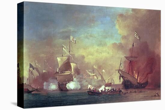 Barbary Pirates Attacking a Spanish Ship-Willem van de II Velde-Premier Image Canvas