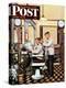 "Barber Getting Haircut," Saturday Evening Post Cover, January 26, 1946-Stevan Dohanos-Premier Image Canvas