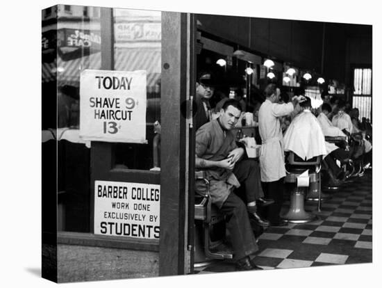 Barbershop at Down Town Hair School-Alfred Eisenstaedt-Premier Image Canvas