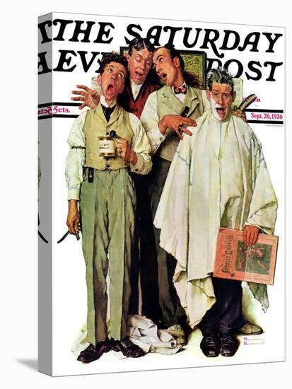 "Barbershop Quartet" Saturday Evening Post Cover, September 26,1936-Norman Rockwell-Premier Image Canvas
