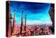 Barcelona City View and Sagrada Familia-Markus Bleichner-Stretched Canvas