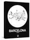 Barcelona White Subway Map-NaxArt-Stretched Canvas