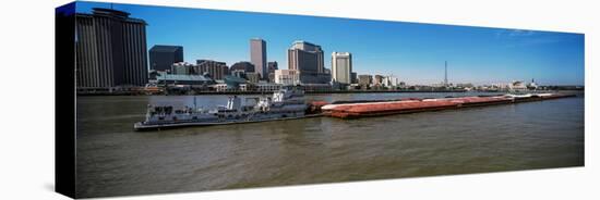 Barge in the Mississippi River, New Orleans, Louisiana, USA-null-Premier Image Canvas