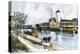 Barge on the Erie Canal at West Troy, New York, in the Late 1800s-null-Premier Image Canvas