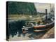 Barges at Pontoise, 1876-Camille Pissarro-Premier Image Canvas