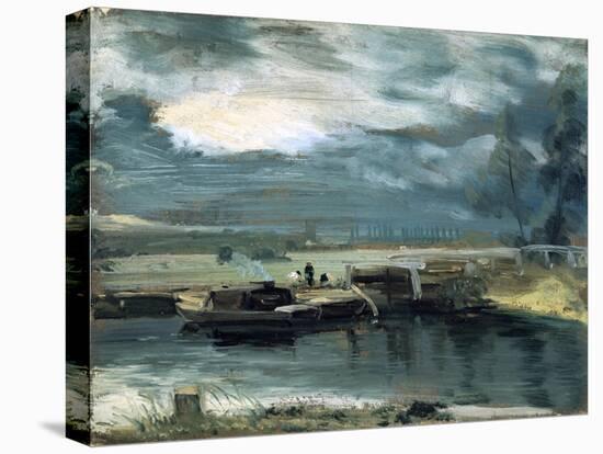 Barges on the Stour, with Dedham Church in the Distance, 1811-John Constable-Premier Image Canvas