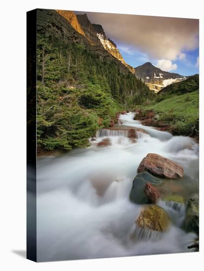 Baring Creek with Going to the Sun Mountain in Glacier National Park, Montana, USA-Chuck Haney-Premier Image Canvas
