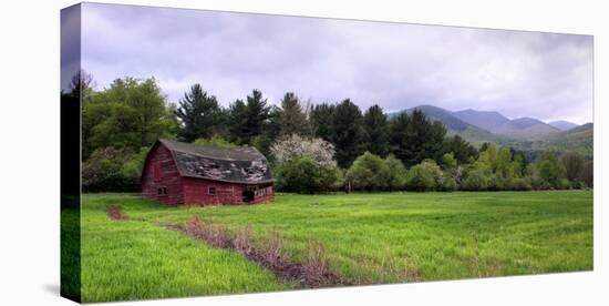 Barn in Keene Valley in Spring Adirondack Park, New York State, USA-null-Premier Image Canvas