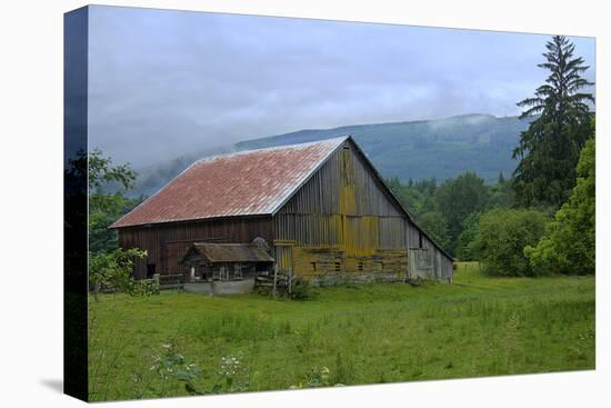 Barn in the Mist-George Johnson-Premier Image Canvas