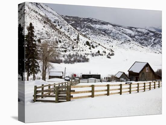 Barn Near Snowmass Village, Aspen Region, Rocky Mountains, Colorado, USA-Richard Cummins-Premier Image Canvas