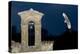 Barn Owl (Tyto Alba) Flying over a Church in Pitigliano, Tuscany, Italy-Angelo Gandolfi-Premier Image Canvas