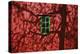 Barn, Red, Green Window, Shadow of a Tree-Uwe Steffens-Premier Image Canvas