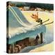 "Barn Skiing", February 17, 1951-John Clymer-Premier Image Canvas