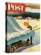 "Barn Skiing" Saturday Evening Post Cover, February 17, 1951-John Clymer-Premier Image Canvas