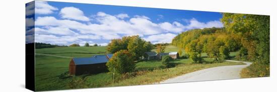 Barns Near a Road, Jenny Farm, Vermont, New England, USA-null-Premier Image Canvas