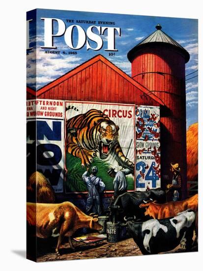 "Barnside Circus Poster," Saturday Evening Post Cover, August 4, 1945-Stevan Dohanos-Premier Image Canvas