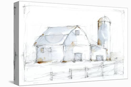 Barnyard Pencil Sketch I-Ethan Harper-Stretched Canvas