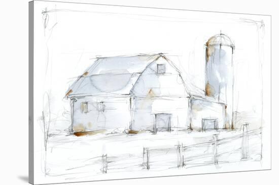 Barnyard Pencil Sketch I-Ethan Harper-Stretched Canvas