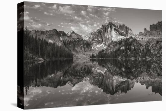 Baron Lake Monte Verita Peak Sawtooh Mountains II BW-Alan Majchrowicz-Premier Image Canvas