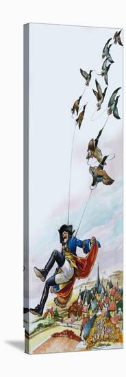 Baron Munchausen Being Carried Away by Ducks-Nadir Quinto-Premier Image Canvas