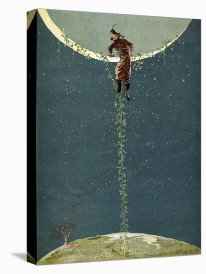 Baron Munchausen Climbs Up to the Moon by Way of a Turkey Bean Plant, from 'The Adventures of…-Alphonse Adolphe Bichard-Premier Image Canvas