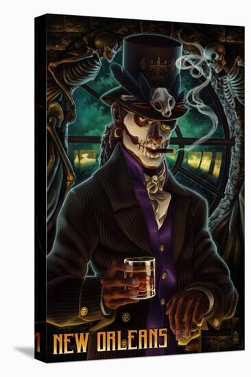 Baron Samedi Voodoo - New Orleans, Louisiana-Lantern Press-Stretched Canvas