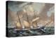 Barquentine Bootle in Storm, 1876, Watercolour by Louis Renault, 19th Century-null-Premier Image Canvas