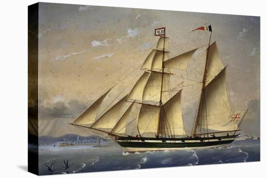 Barquentine with Flag of Holy Land, 1849-Louis Renault-Premier Image Canvas