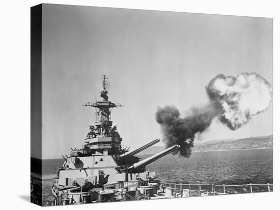 Barrage Being Fired from US Navy Warship-null-Premier Image Canvas