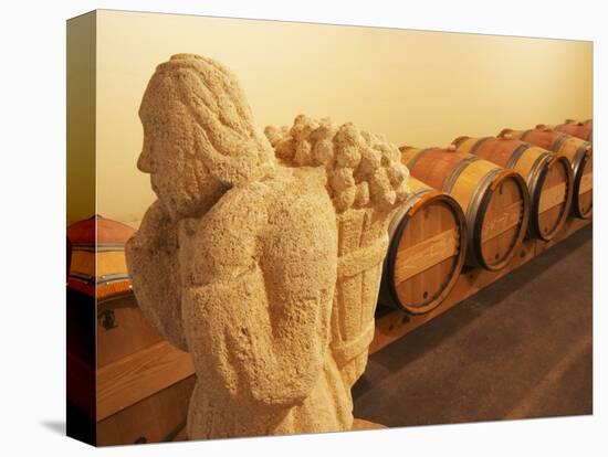 Barrel Cellar for Aging Wines in Oak Casks, Chateau La Grave Figeac, Bordeaux, France-Per Karlsson-Premier Image Canvas