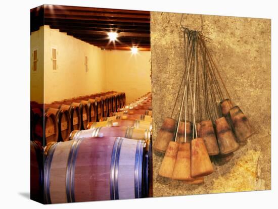 Barrel Cellar for Aging Wines in Oak Casks, Chateau La Grave Figeac, Bordeaux, France-Per Karlsson-Premier Image Canvas