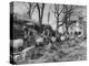 Barrels Being Rolled on Wooden Rails at Jack Daniels Distillery-Ed Clark-Premier Image Canvas