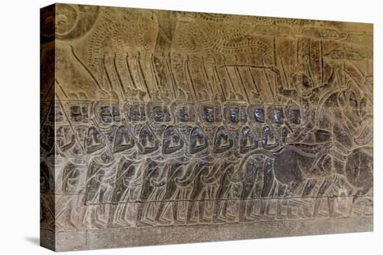 Bas-Relief Carvings, Angkor Wat, Angkor, UNESCO World Heritage Site, Siem Reap, Cambodia, Indochina-Michael Nolan-Premier Image Canvas