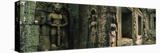 Bas Relief in a Temple, Banteay Kdei, Angkor, Cambodia-null-Premier Image Canvas