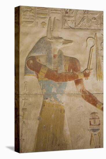 Bas-Relief of the God Anubis, Temple of Seti I, Abydos, Egypt, North Africa, Africa-Richard Maschmeyer-Premier Image Canvas