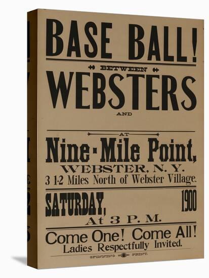 Base Ball Between Websters, 1900 Baseball Poster-null-Premier Image Canvas