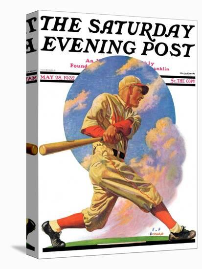 "Baseball Batter," Saturday Evening Post Cover, May 28, 1932-J.F. Kernan-Premier Image Canvas