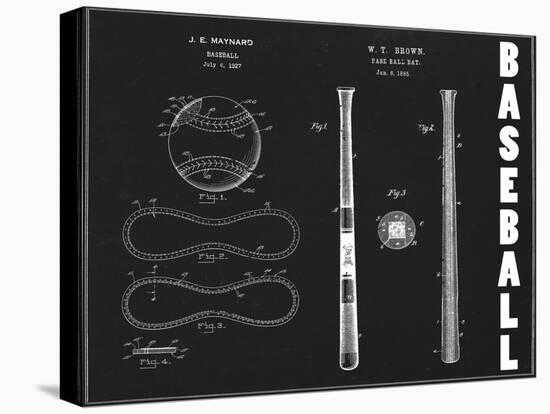 Baseball Blueprint 1-Tina Carlson-Stretched Canvas