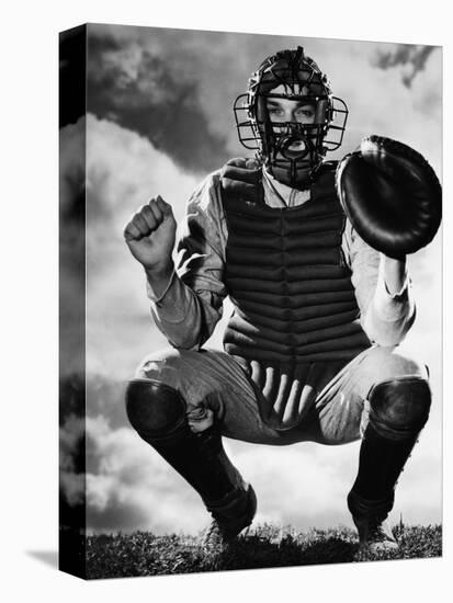 Baseball Catcher Awaiting the Ball-Bettmann-Premier Image Canvas