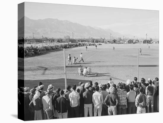 Baseball game, Manzanar Relocation Center, 1943-Ansel Adams-Premier Image Canvas