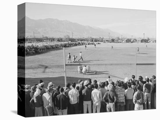 Baseball game, Manzanar Relocation Center, 1943-Ansel Adams-Premier Image Canvas