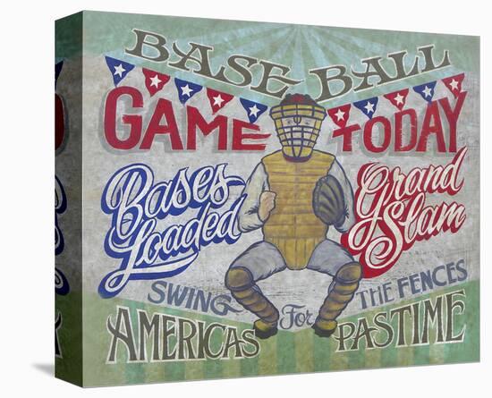 Baseball Game Today (America’s Pastime)-Zeke’s Antique Signs-Stretched Canvas