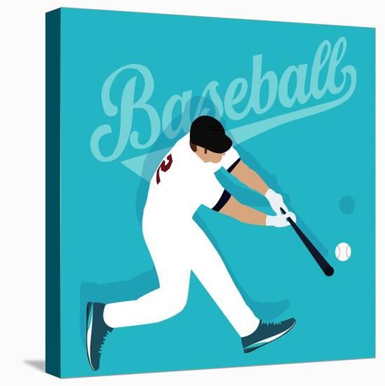 Baseball Player Hit Ball American Sport Athlete-Bakhtiar Zein-Stretched Canvas