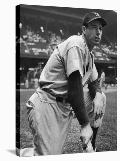 Baseball Player Joe Di Maggio Kneeling in His New York Yankee Uniform-Alfred Eisenstaedt-Premier Image Canvas