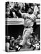 Baseball Player Willie Mays Watching Ball Clear Fence for Home Run in Game with Dodgers-Ralph Morse-Premier Image Canvas
