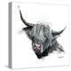 Bashful Cow-Angela Bawden-Stretched Canvas