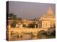 Basilica San Pietro and Ponte Sant Angelo, The Vatican, Rome, Italy-Walter Bibikow-Premier Image Canvas