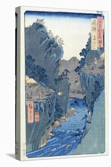 Basket Ferry, Kagowatashi, Hida Province-Ando Hiroshige-Premier Image Canvas