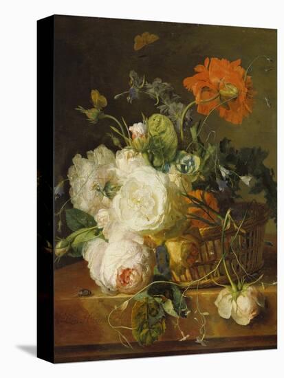 Basket of Flowers. (Undated)-Jan van Huysum-Premier Image Canvas