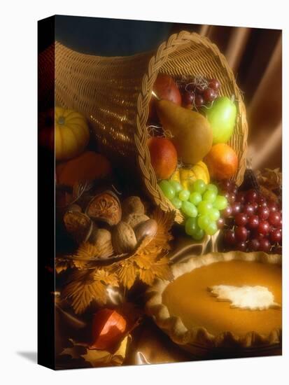 Basket of Fruit and Pumpkin Pie-Tracey Thompson-Premier Image Canvas